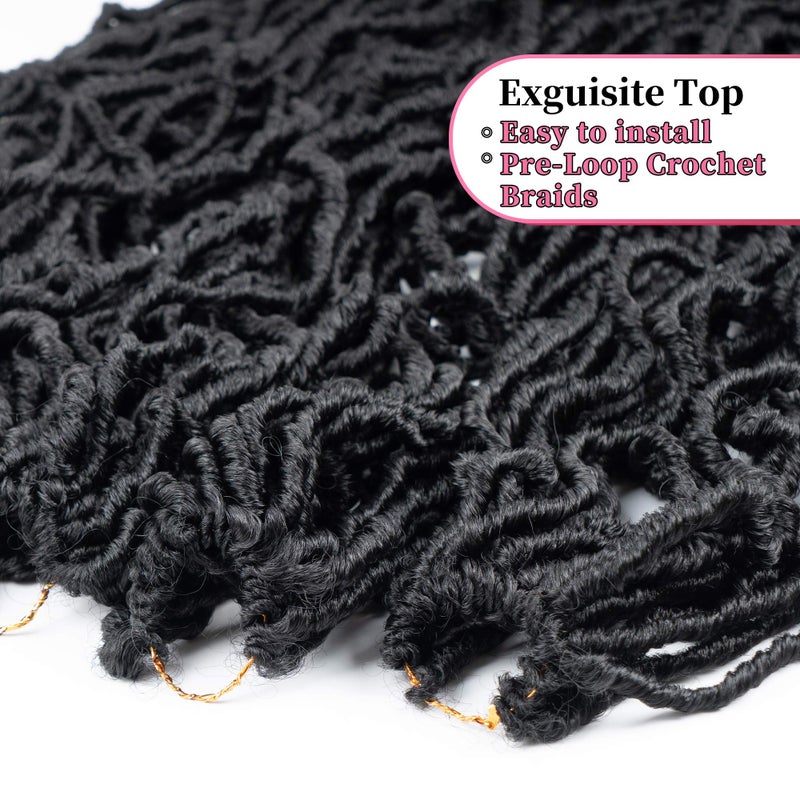 FALEMEI 36 Inch New Soft Locs Crochet Hair Faux Locs Crochet Braids Hair 6 Packs/lot Super Long Goddess Locs Dreadlocs Synthetic Hair Extend Pre Looped Natural Soft Locs Braiding for Women (36 Inch, 1B) - Image 4
